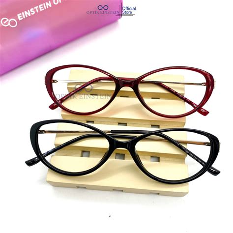 Jual Einstein Optical Sabrina Kacamata Minus Wanita Cat Eye Design