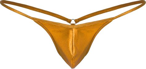 Alvivi Men Sexy Mini Thong Bulge Pouch Low Rise T Back Jockstrap Shiny Micro String Bikini