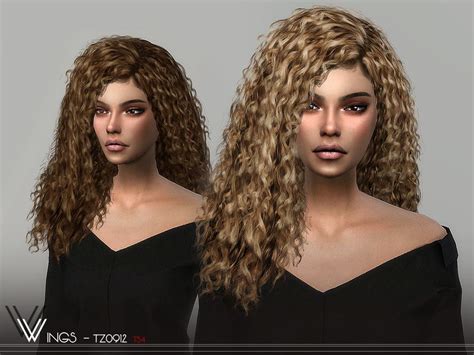 Wingssims Wings Tz0912 Sims 4 Curly Hair Sims Hair Long Hair Styles