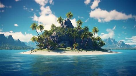 Premium Ai Image Tropical Island
