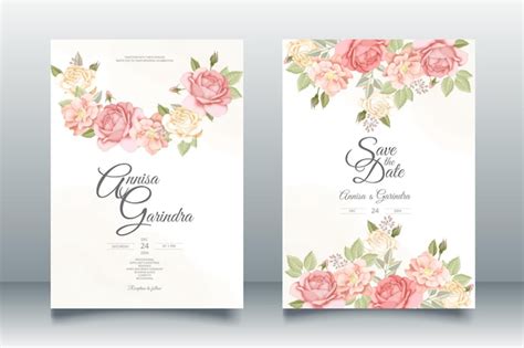 Premium Vector Beautiful Floral Frame Wedding Invitation Card