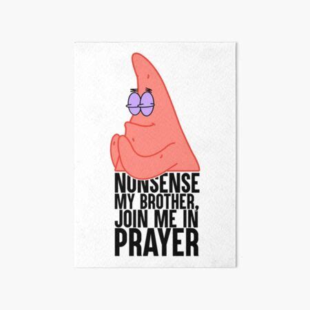 Patrick Star Praying Join Me In Prayer Art Board Print For Sale By