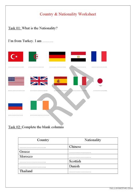 Country And Nationality Worksheet Wo English Esl Worksheets Pdf Doc