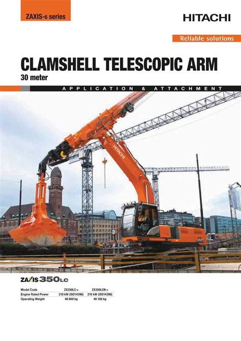 Pdf Clamshell Telescopic Arm Hitachi Zaxis Excavators With