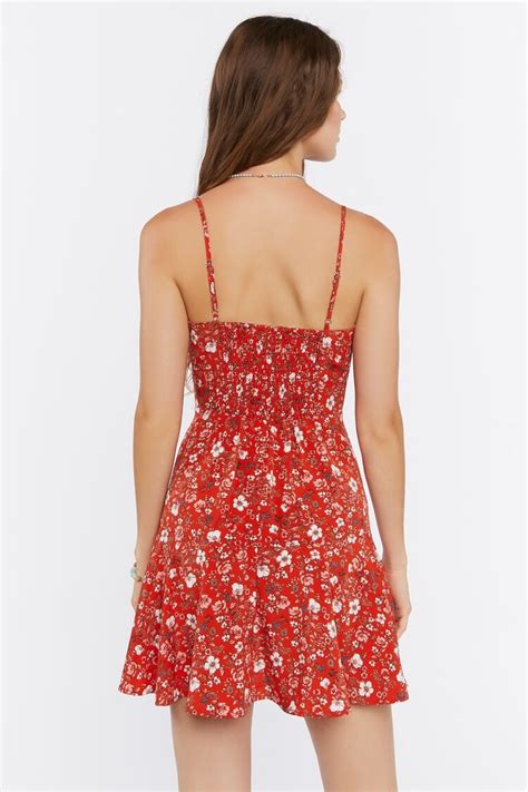 Forever 21 Floral Print Cami Mini Dress Redmulti Forever21usa