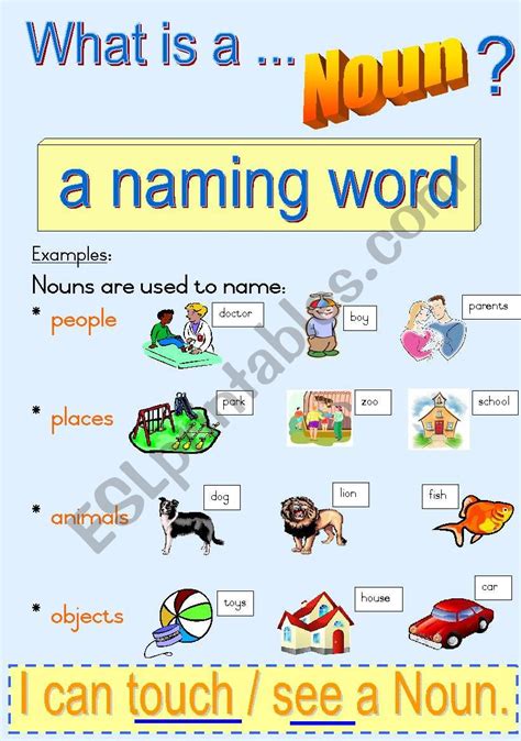 What is a ..... NOUN? Fully Editable Poster - ESL worksheet by Joeyb1