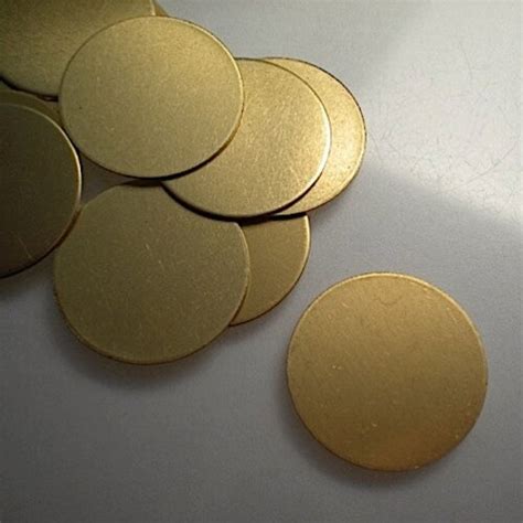 12 Flat Round Brass Discsstamping Blanks 78 Inch Etsy