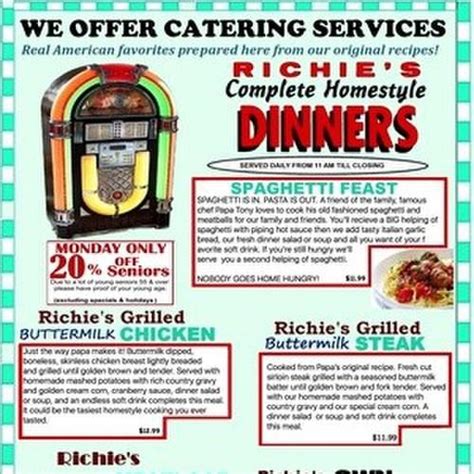 Richies Diner Menu In Victorville California Usa