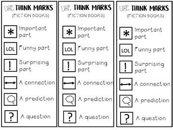 Stop Jot Think Mark Bookmarks By Adventures In 2nd TPT