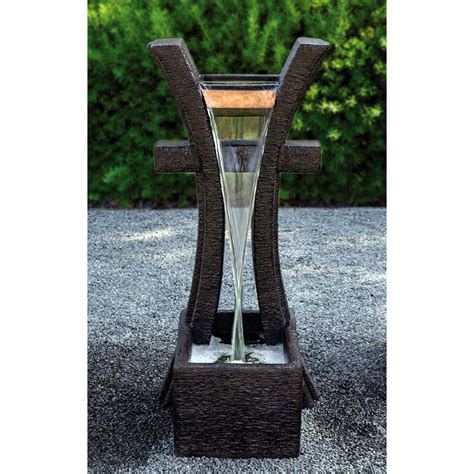 Henri Studio Zen Gate High Relic Ebony Led Outdoor Fountain