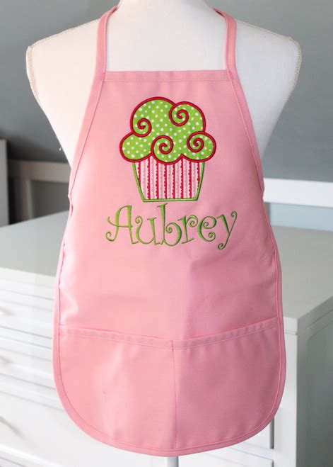 Childs Apron With Cupcake Red Apron Apron Diy Cupcake Apron Teacher