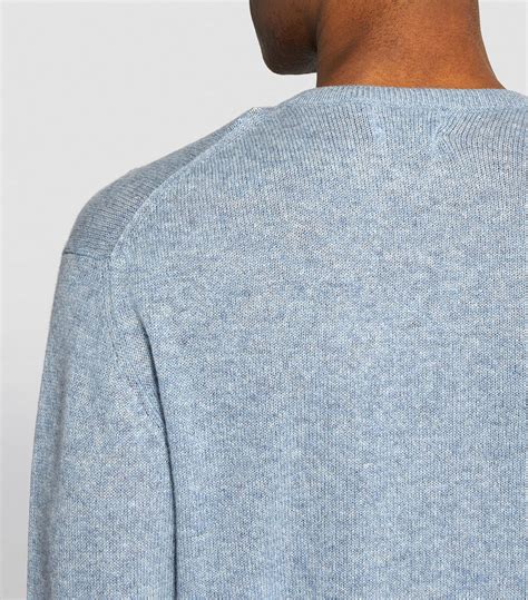 Mens Johnstons Of Elgin Blue Cashmere Crew Neck Sweater Harrods Uk