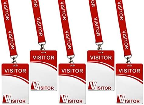 Amazon Visitor ID Badge Card With Lanyard Clip Reusable