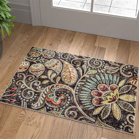 Alise Rugs Caprice Mid Century Modern Floral Indoor Area Rug Brown X