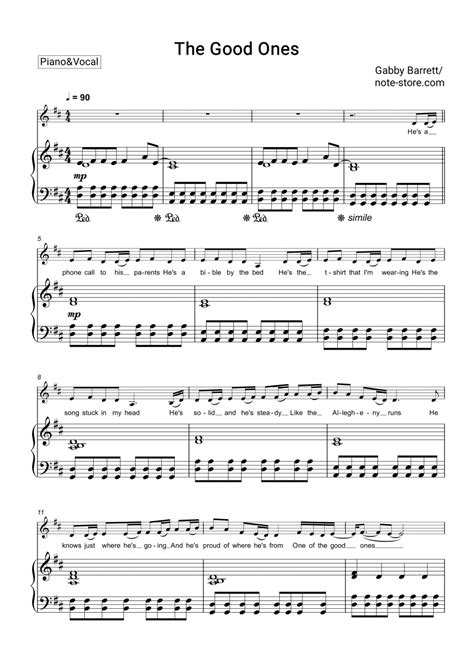 Gabby Barrett The Good Ones Sheet Music For Piano With Letters Download Pianoandvocal Sku