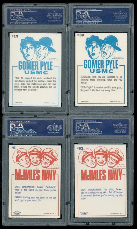 Lot Of 4 PSA Graded 8 1965 Gomer Pyle 1965 McHale S Navy Trading