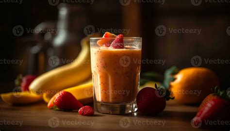 Fresh organic fruit smoothie, rich in antioxidants generated by AI ...