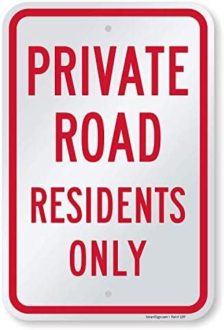 Amazon SmartSign 2 Pack Private Road Residents Only Sign 18 X 12