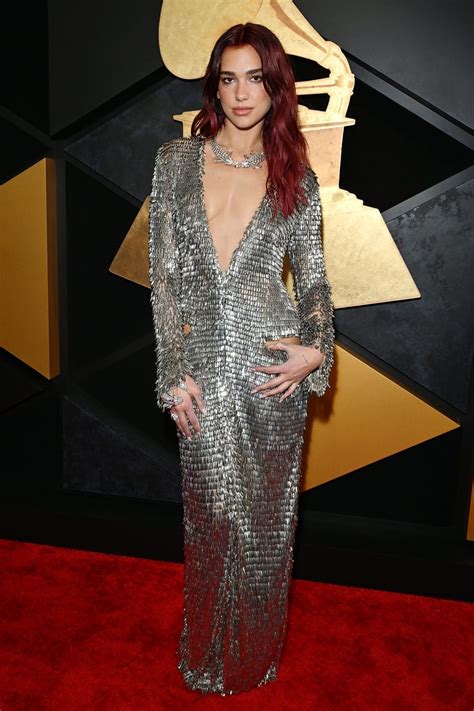 Dua Lipa Goes Full Glam in Silver Sequins at the 2024 Grammys