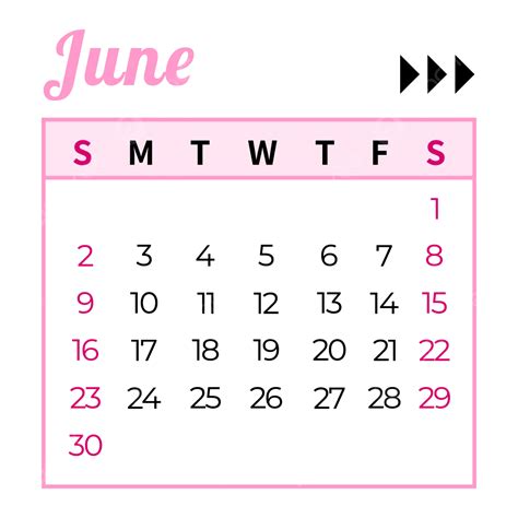 Gambar Kalender Juni 2024 Kalender Meja Gaya Pink Sederhana Vektor 2024 Kalender Sederhana