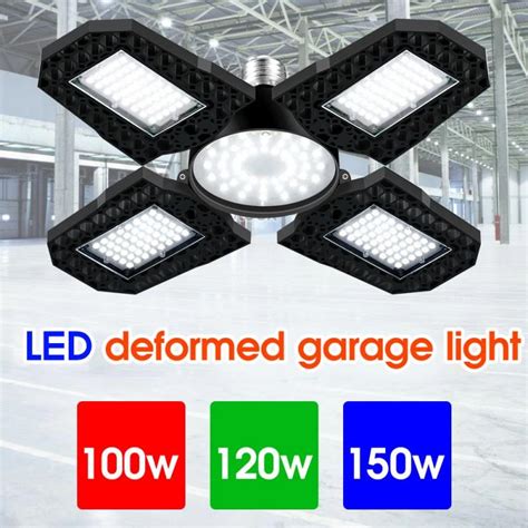 W Led Garage Lights E E Lm Lamp Adjustable Deformable Bulb