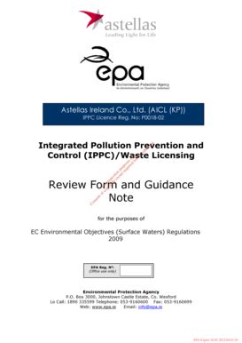 Fillable Online Epa Review Form And Guidance Note Environmental