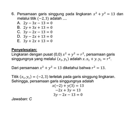 Soal Irisan Kerucut Dan Pembahasannya Pdf