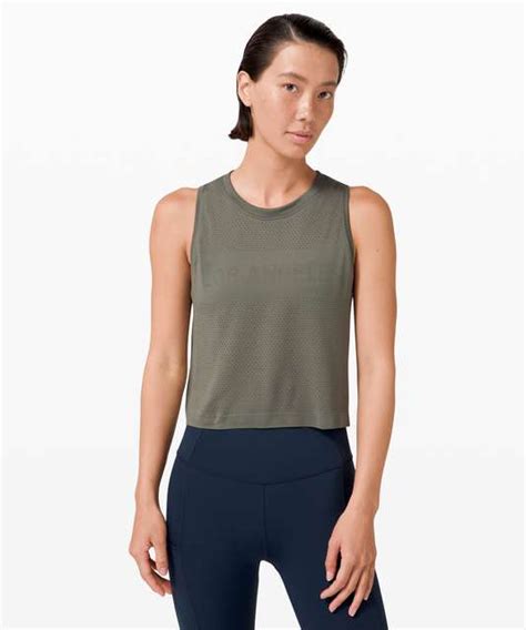 Lululemon Swiftly Breathe Crop Tank Yellow Highlight Yellow