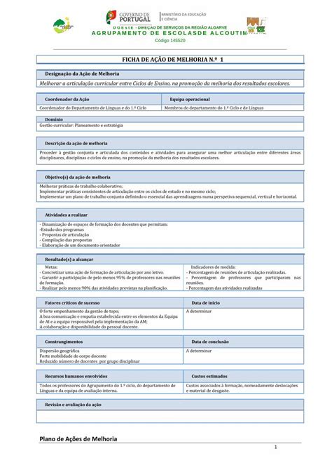 PDF Plano de Acções de Melhoria agrupamento alcoutim