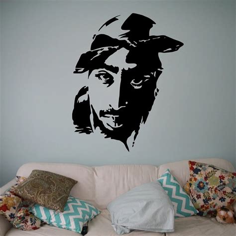 Pac Wall Decal Tupac Amaru Shakur Wall Vinyl Sticker Rapper Hip Hop