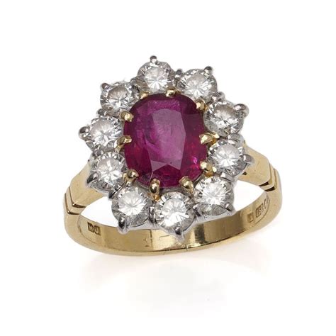 Vintage Ruby Cluster Kt White Gold Yellow Gold Catawiki