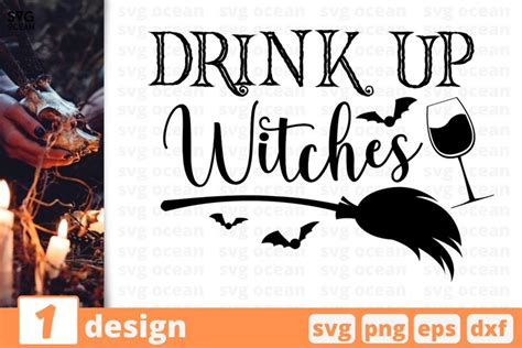 DRINK UP WITCHES SVG CUT FILE Halloween Cricut Broom