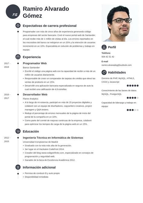 Currículum De Programador Ejemplo Y Consejos Para Tu Cv