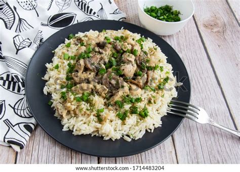 Chicken Mushroom Cream With Rice: Over 2,396 Royalty-Free Licensable