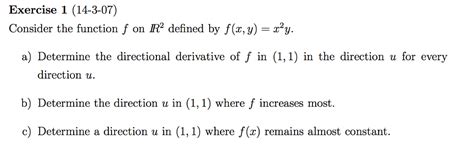 Solved Consider The Function F On R 2 Defined By F X Y