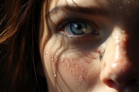 Premium Ai Image A Close Up Of A Woman With Tears On Her Face