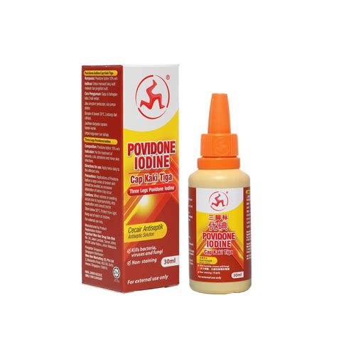 Three Legs Povidone Iodine Three Legs Brand Cooling Water