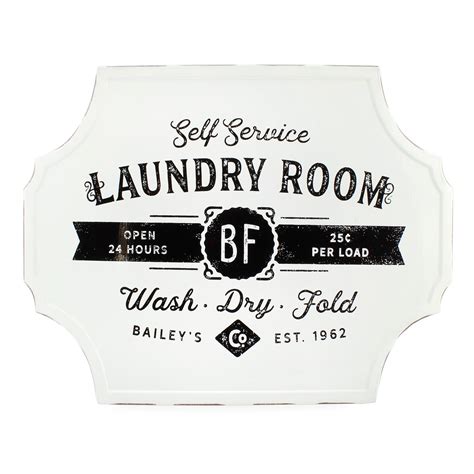 Auldhome Design Rustic Laundry Room Sign Vintage Farmhouse Style Metal