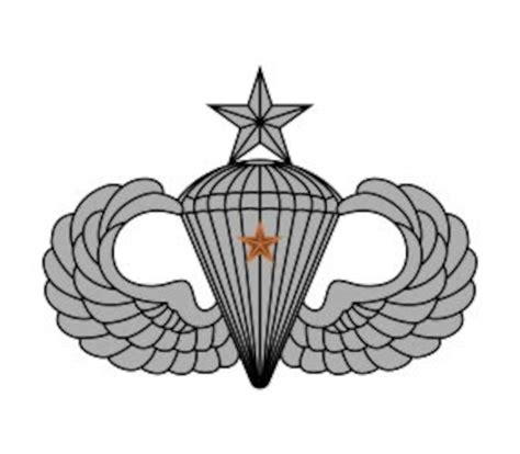 Us Army Senior Parachutist Badge With 1 Combat Jump Star Vector Files