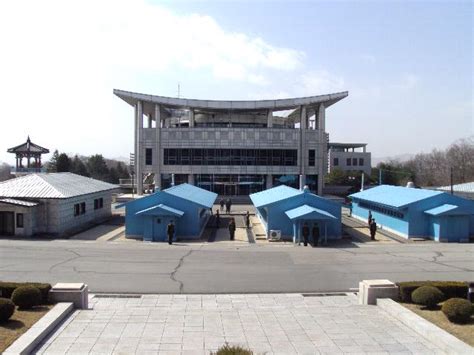 The South Korean side of the DMZ/Joint Security Area ... taken from the ...