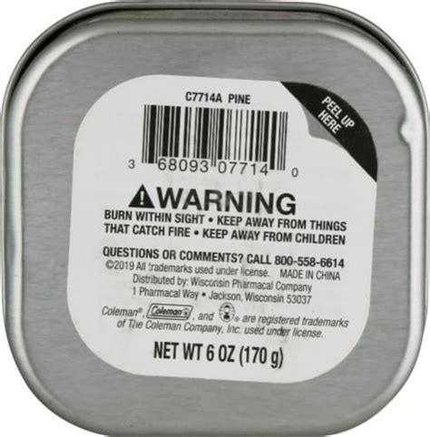 Coleman Pine Scented Citronella Tin Candle 6 Oz Qfc