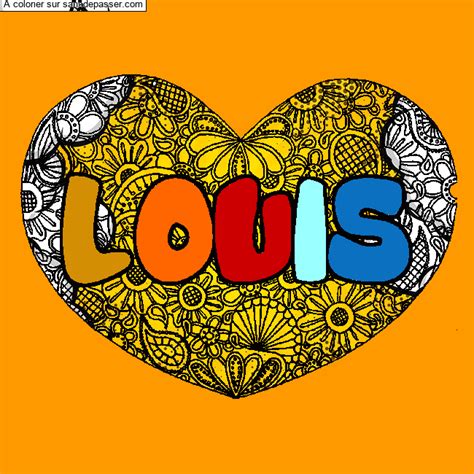 Dessin Colori Coloriage Pr Nom Louis D Cor Mandala Coeur Par Un