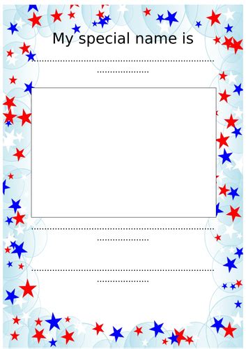 My Special Name Worksheet Teaching Resources