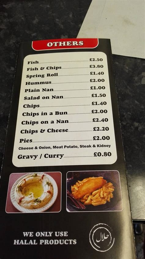 Menu At Rusholme Chippy Fast Food Manchester 62 Wilmslow Rd