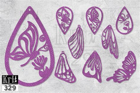 Teardrop Butterfly Earring Svg Cut Files Graphic By Krit Studio