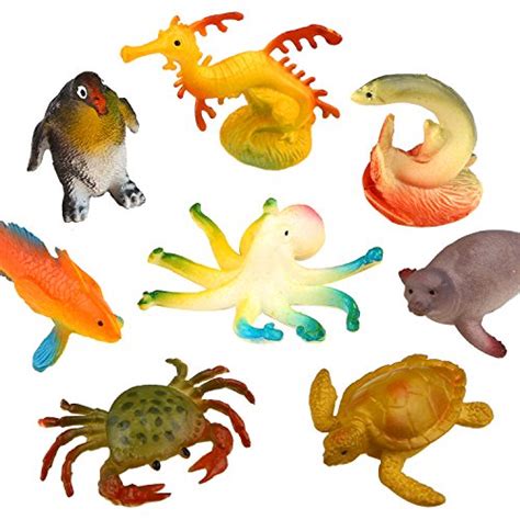 Funcorn Toys Ocean Sea Animal 52 Pack Assorted Mini Vinyl Plastic