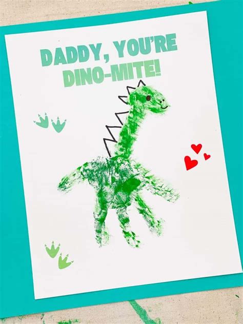 Dinosaur Handprint Art Cute Father S Day Craft