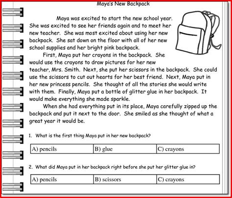 2nd Grade Reading Comprehension Worksheets Multiple Choice Reading