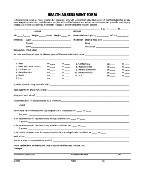 Free 26 Sample Assessment Forms In Ms Word Pdf Excel