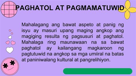 Pagsusuri Ng Mga Pangyayari Tungo Sa Paghatol At Pagmamatuwid Pptx